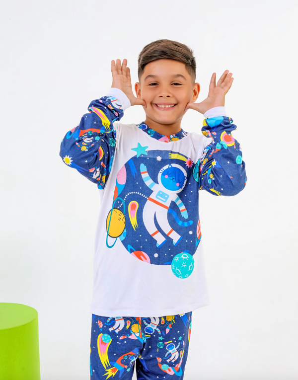 Pijama Astronauta - Tecido Sued