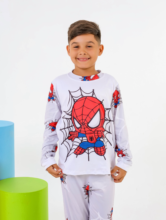 Pijama Homem Aranha - Tecido Sued