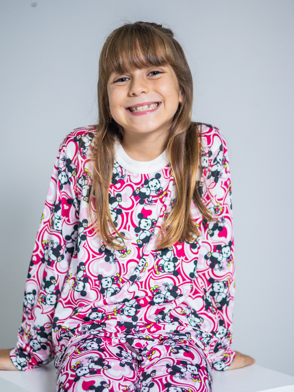 Pijama Minnie Mickey - Tecido PV