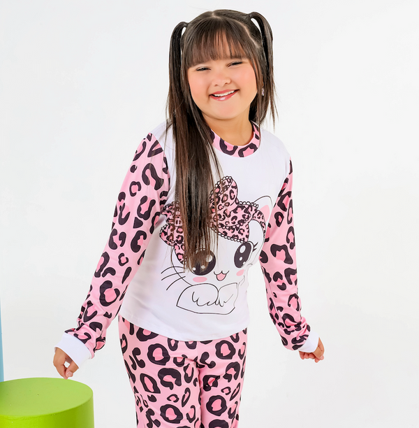 Pijama Oncinha - Tecido Sued