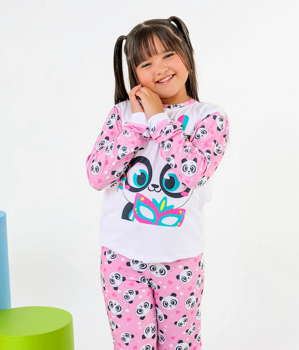 Pijama Panda - Tecido Sued
